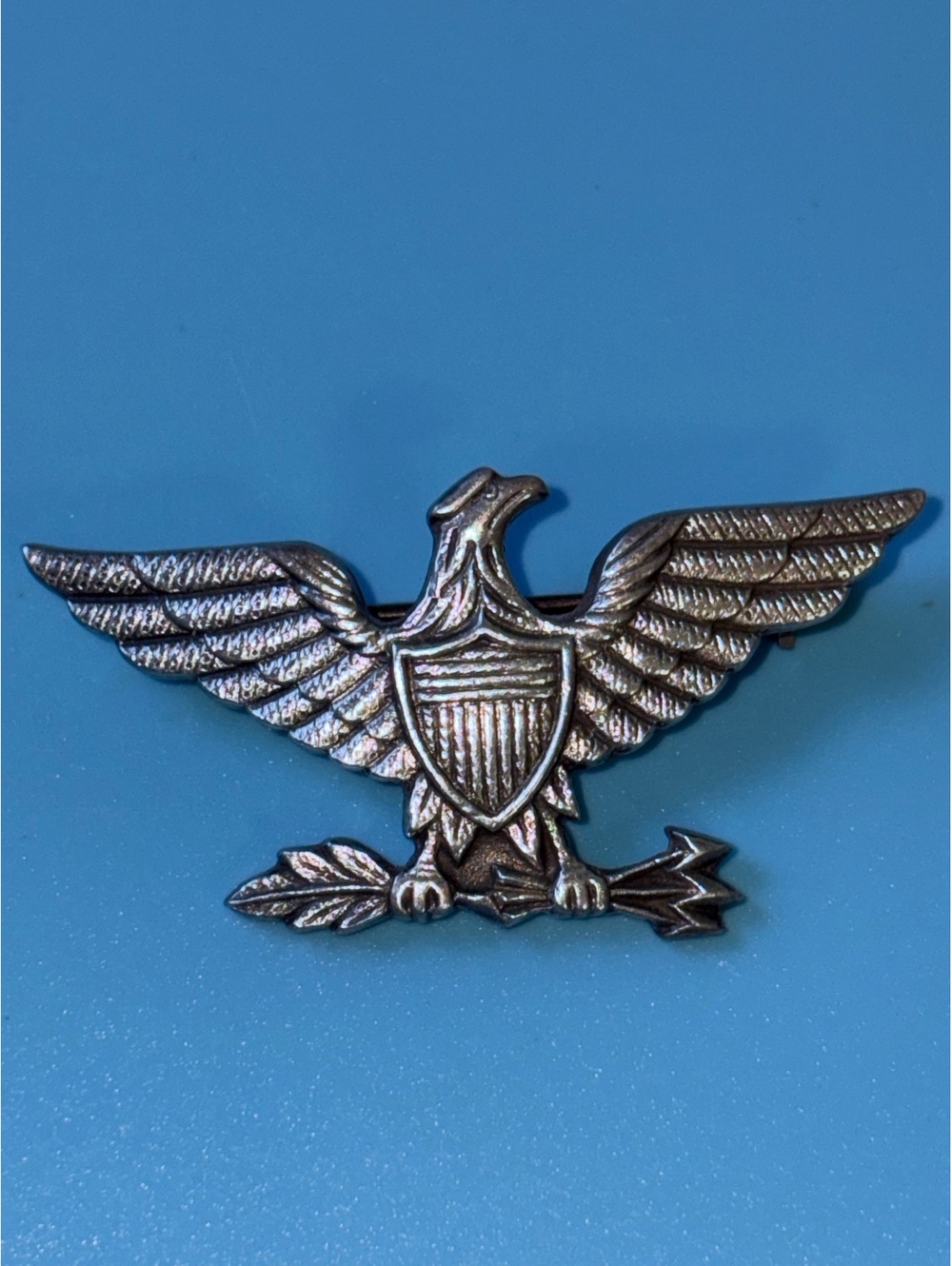 WWII Sterling Silver Army Colonel Rank War Eagle Insignia Pin Miyamoto Shoko